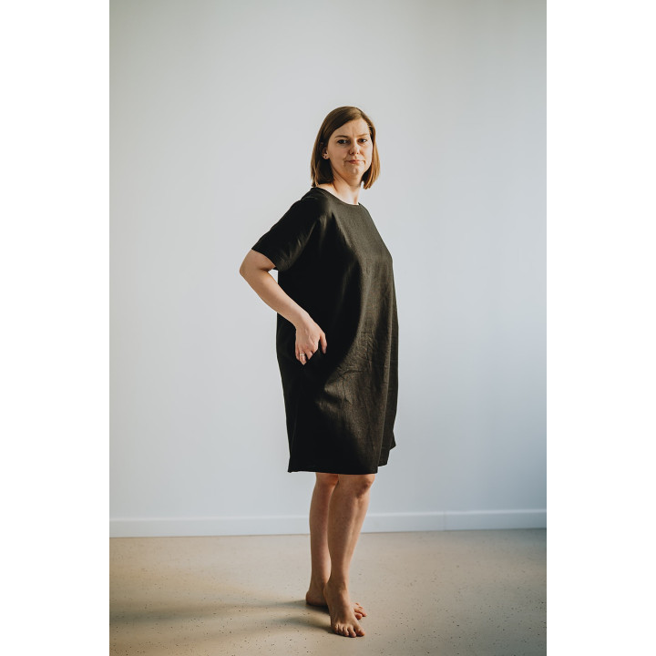 Leinenkleid Britta (schwarz)