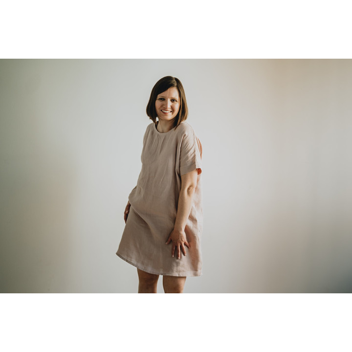 Leinenkleid Britta (puderrosa)