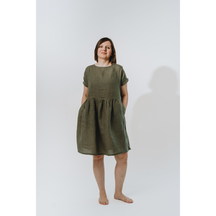 Lisa Leinenkleid (oliv)