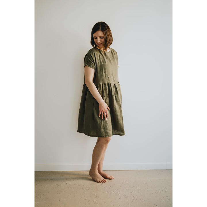Lisa Leinenkleid (oliv)
