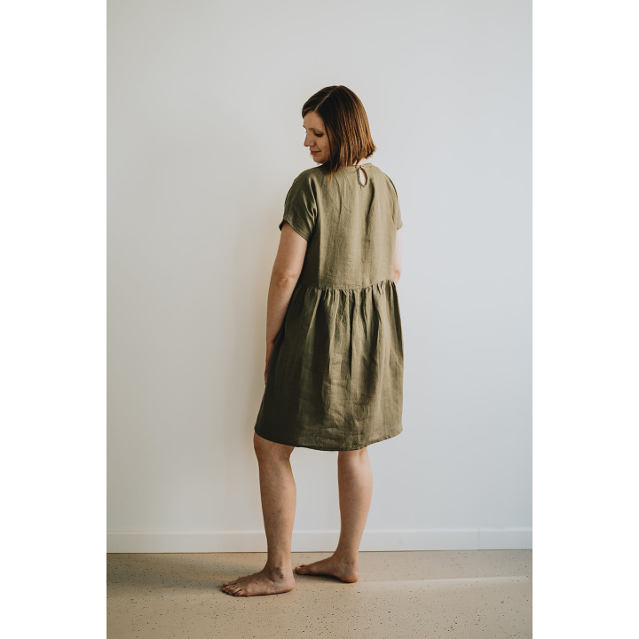 Lisa Leinenkleid (oliv)