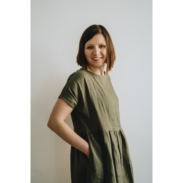Lisa Leinenkleid (oliv)