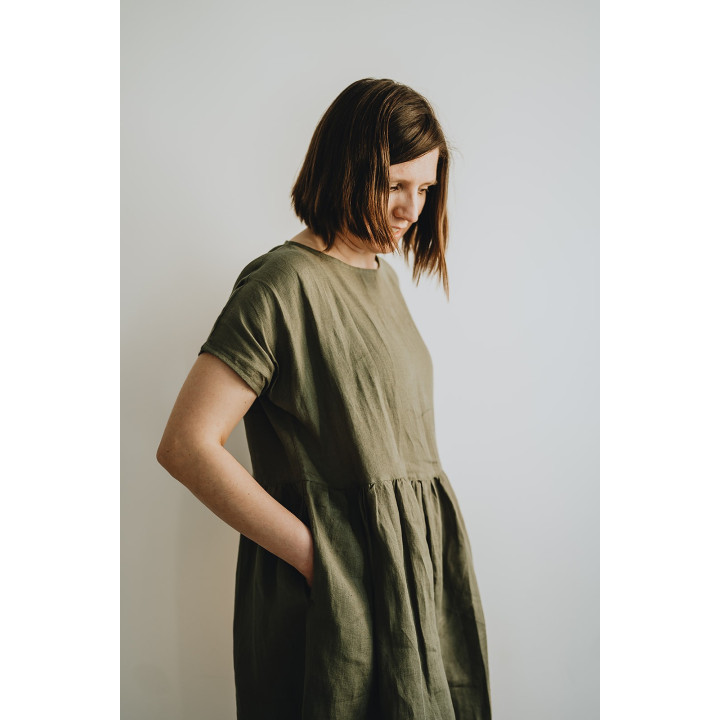 Lisa Leinenkleid (oliv)