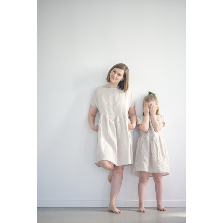 Kinder-Leinenkleid Liten Lisa (naturfarben)