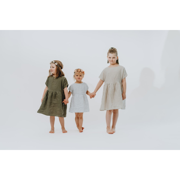Kinder-Leinenkleid Liten Lisa (naturfarben)