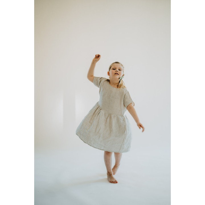 Kinder-Leinenkleid Liten Lisa (naturfarben)