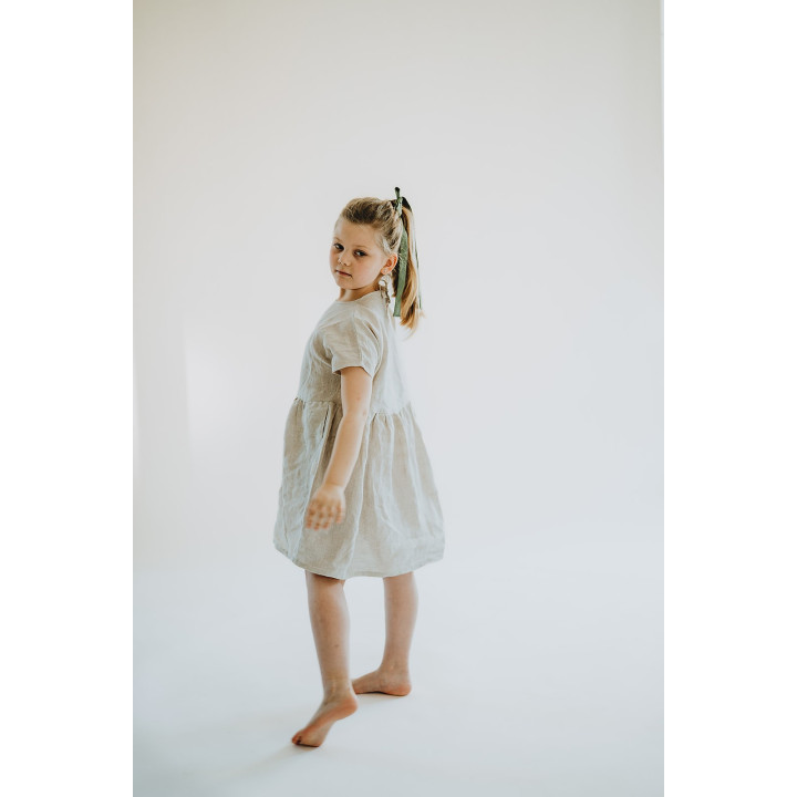 Kinder-Leinenkleid Liten Lisa (naturfarben)