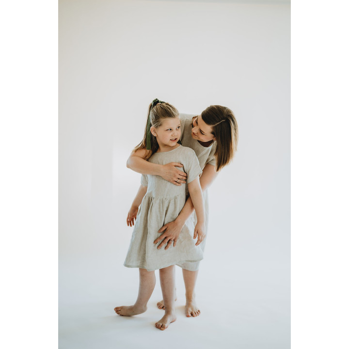 Kinder-Leinenkleid Liten Lisa (naturfarben)
