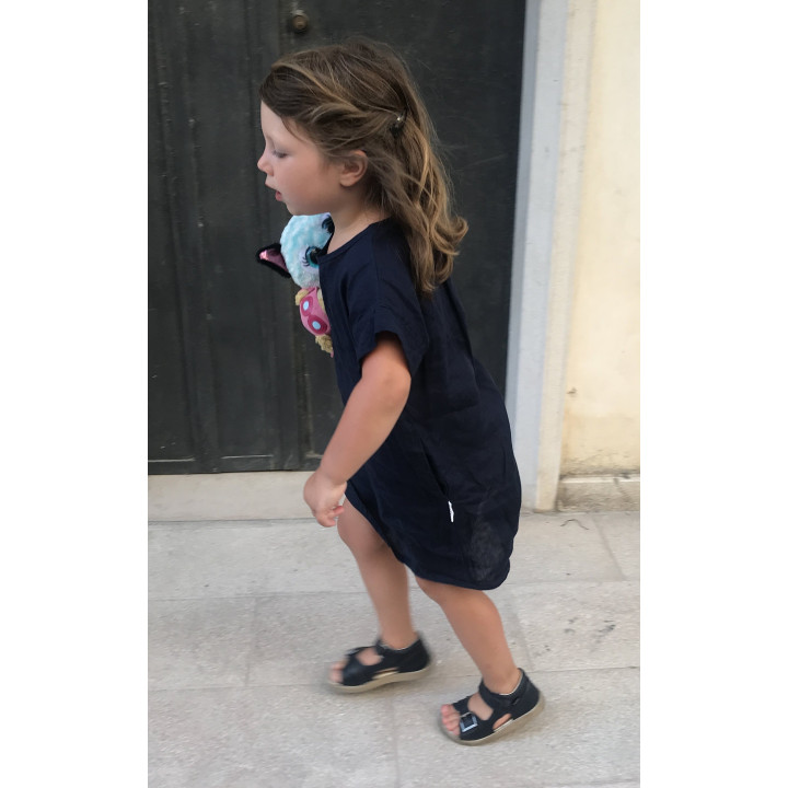 Kinder-Leinenkleid Liten Britta (tintenblau)