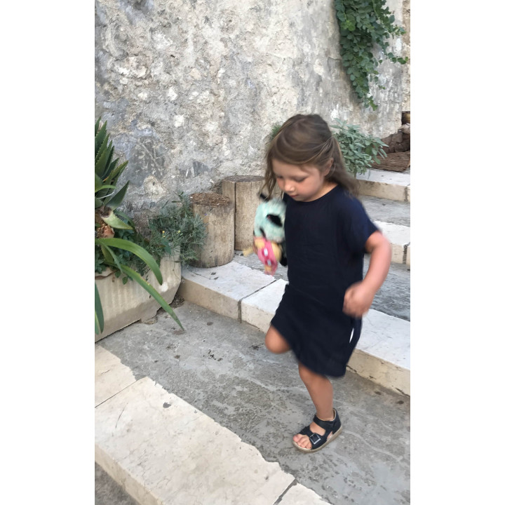 Kinder-Leinenkleid Liten Britta (tintenblau)