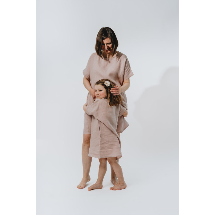 Kinder-Leinenkleid Liten Britta (puderrosa)