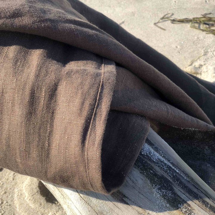 Leinen-Strandtuch Schokoladenbraun – Schnelltrocknend und Vielseitig