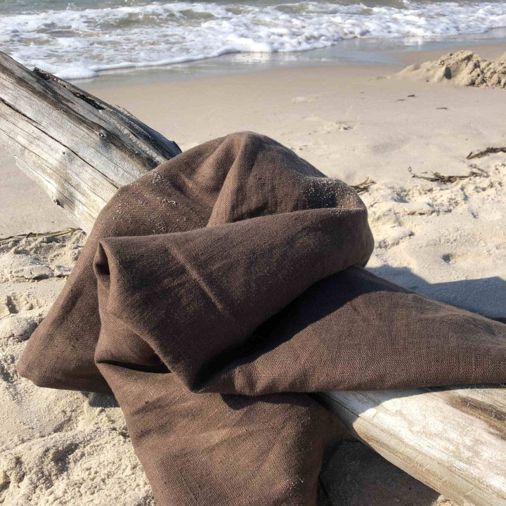 Leinen-Strandtuch Schokoladenbraun – Schnelltrocknend und Vielseitig