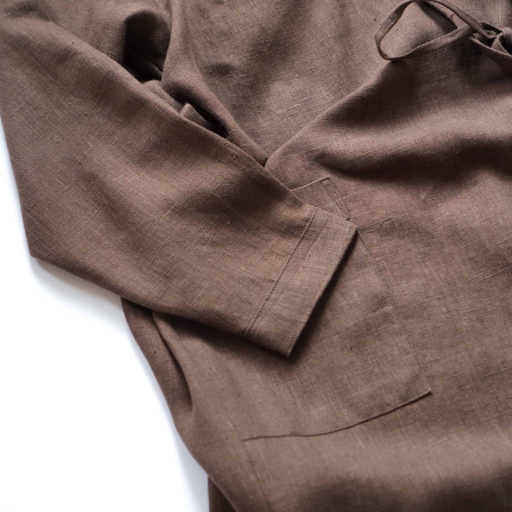 Weicher Leinenbademantel (Schokolade)