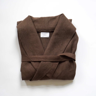 Weicher Leinenbademantel (Schokolade)