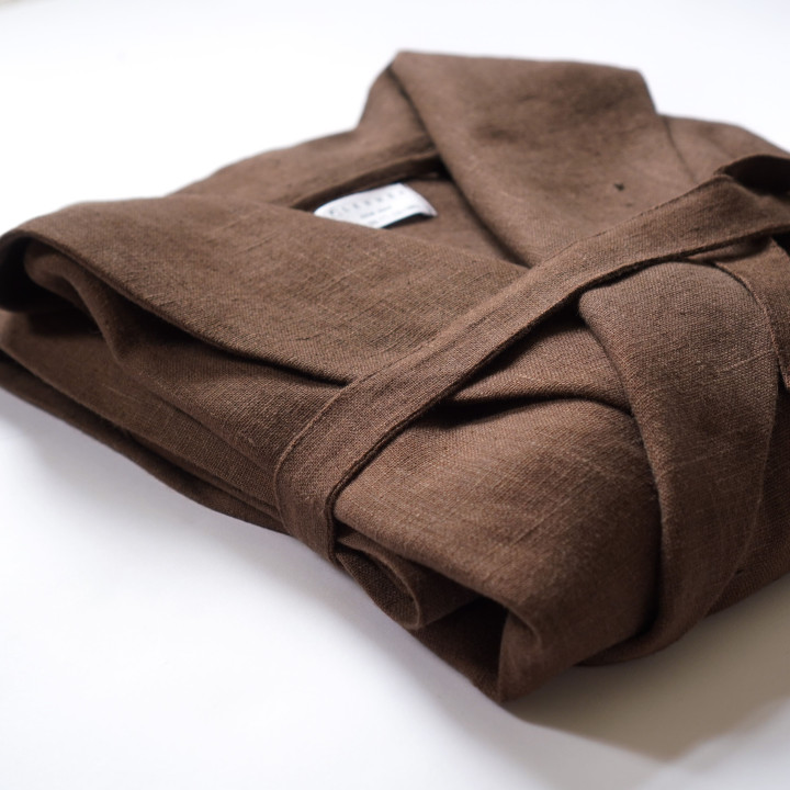 Weicher Leinenbademantel (Schokolade)