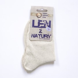 Leinen-Socken mit Streifen.