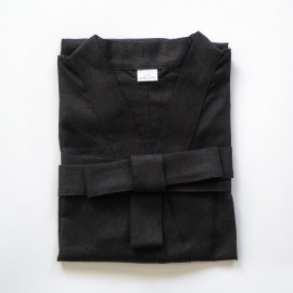 Kimono aus Leinen (schwarz)