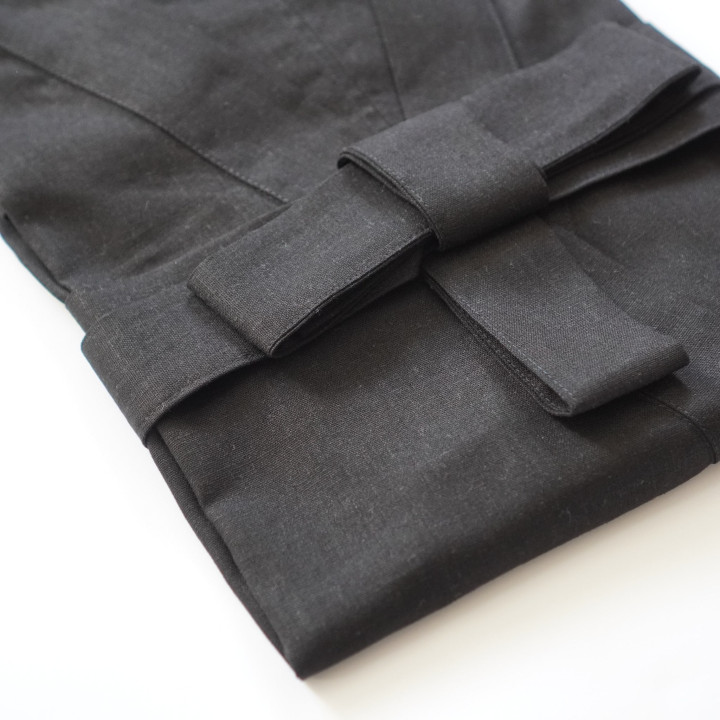 Leinenkimono (schwarz) - klassisches Kimono aus 100% Leinen | Lennea