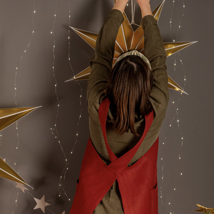 Japanische Schürze Madika (kirschrot)