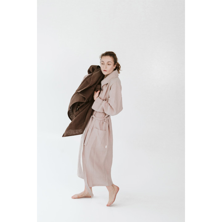 Leinen-Strandtuch Schokoladenbraun – Schnelltrocknend und Vielseitig