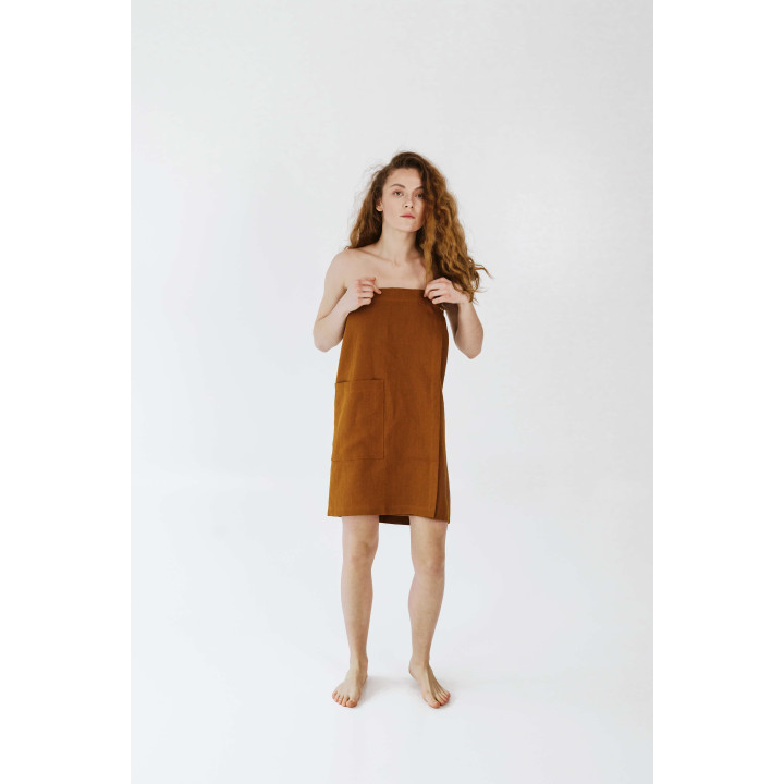 Spa-Kilt Damen aus Leinen in Zimt | Sauna & Wellness | Lennea