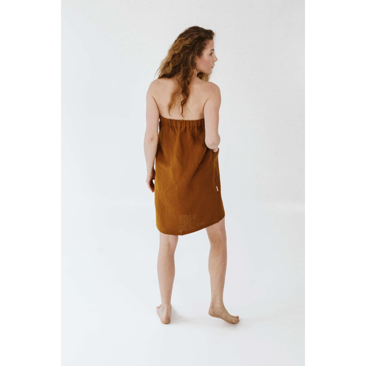 Spa-Kilt Damen aus Leinen in Zimt | Sauna & Wellness | Lennea