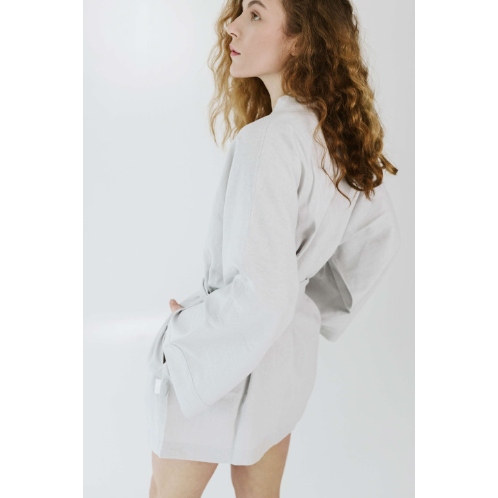 Lniane kimono (popielaty)