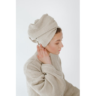 Lniany turban do włosów