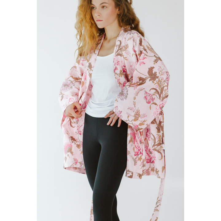 Lniane kimono (Piwonie)