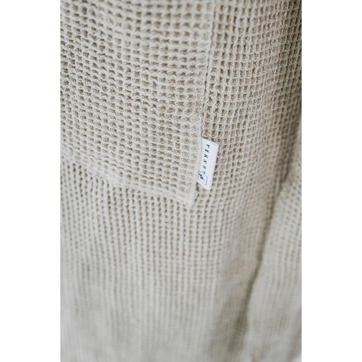 Lniany szlafrok waflowy (naturalny)