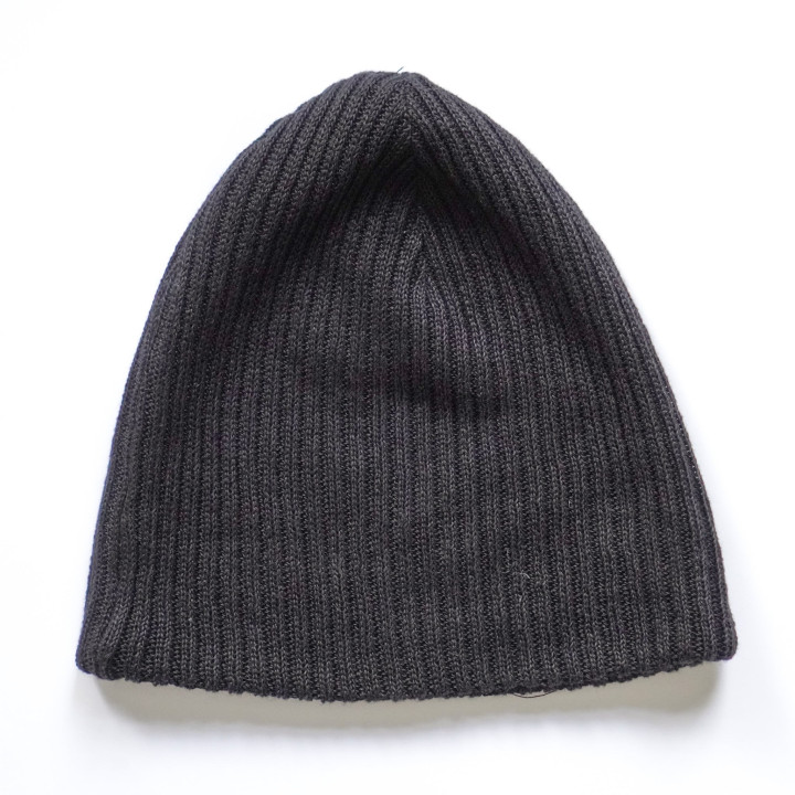 Leinen Beanie Mütze (schwarz)
