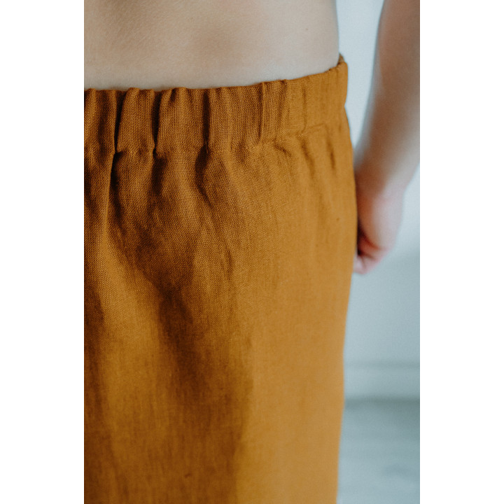 Spa-Kilt Herren aus Leinen in Zimt | Sauna & Dampfbad | Lennea