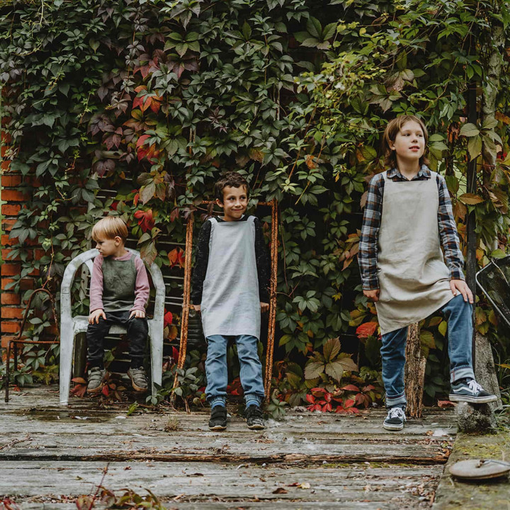 Kinderschürze Lotta (aschgrau)