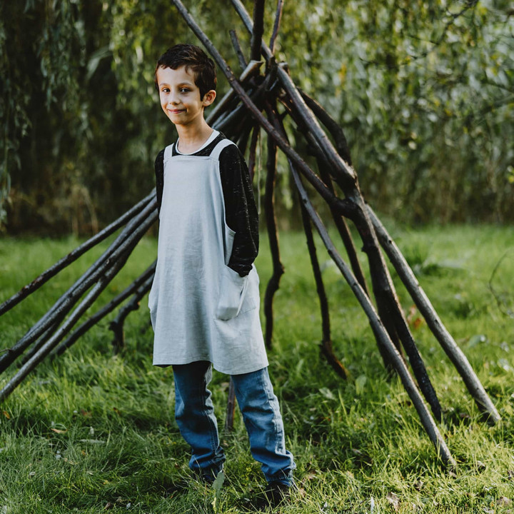 Kinderschürze Lotta (aschgrau)