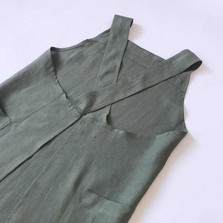 Japanische Schürze Madika (olivgrün)