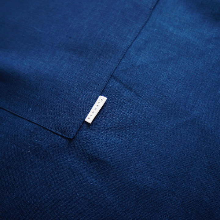 Schürze mit Bindeband  (Indigo)