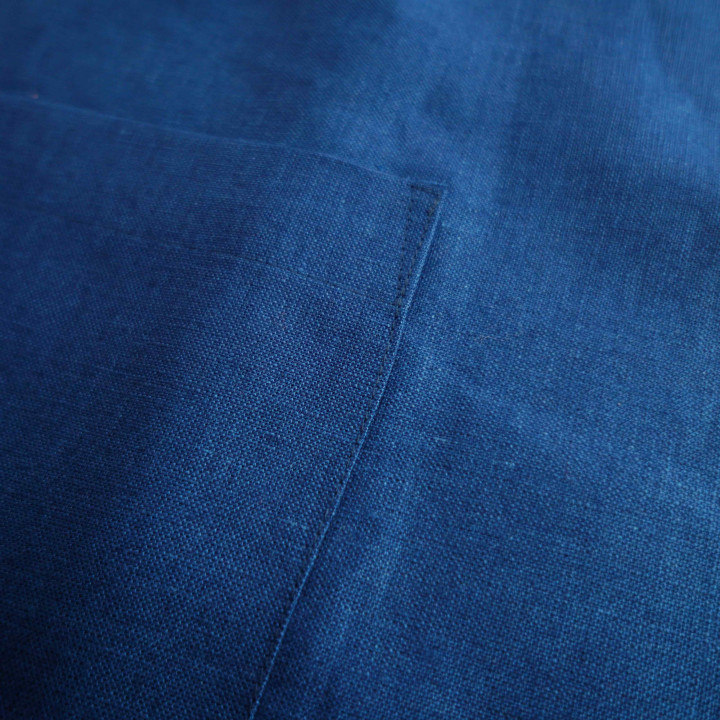 Schürze mit Bindeband  (Indigo)