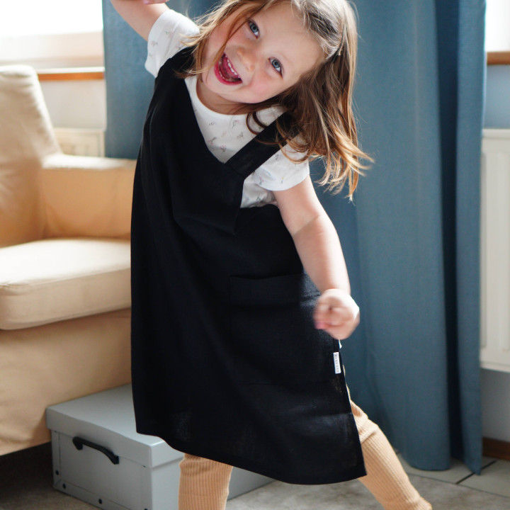 Kinder-Schürze Lotta (schwarz)