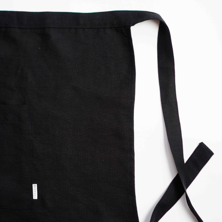 Schürze mit Bindeband  (schwarz)