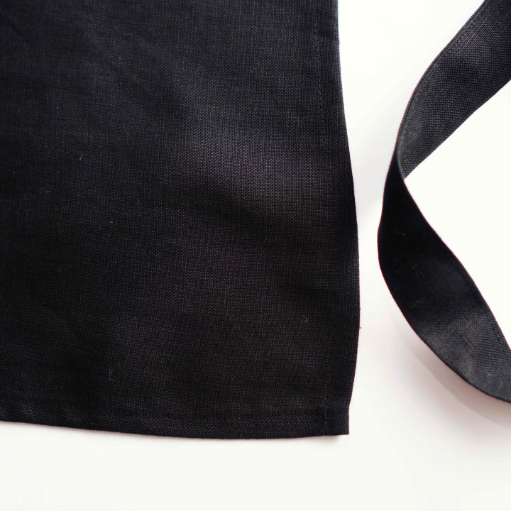 Schürze mit Bindeband  (schwarz)