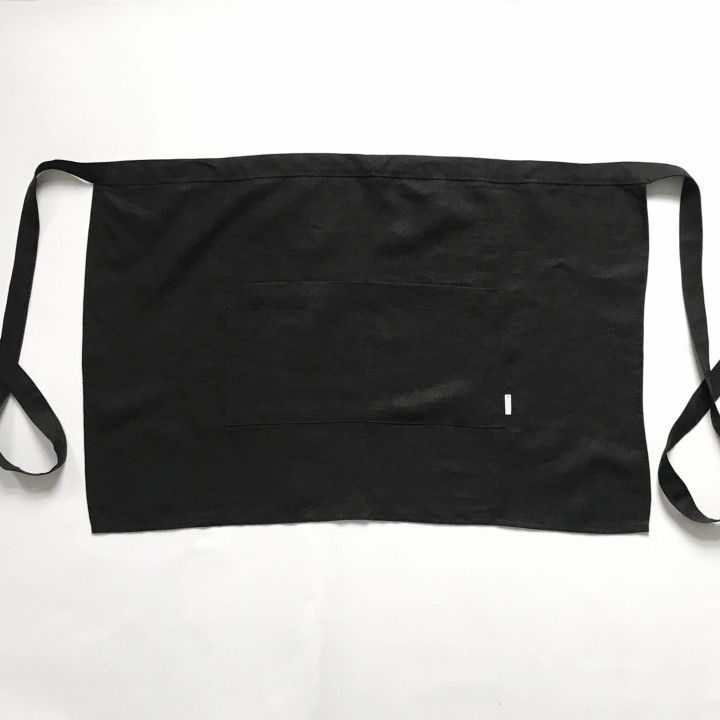 Schürze mit Bindeband  (schwarz)