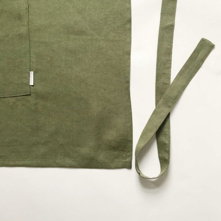 Schürze mit Bindeband (oliv)