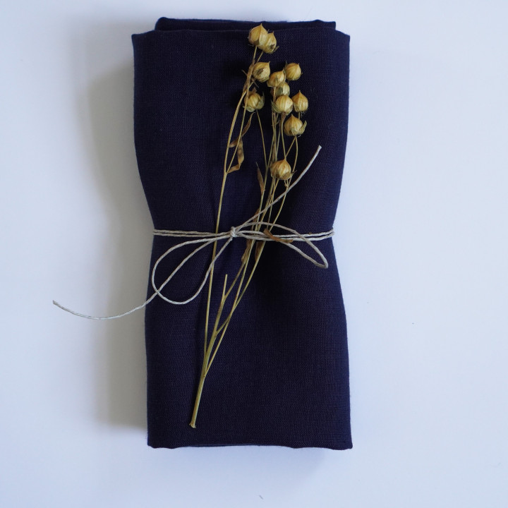 Leinen-Tuch (tintenblau)