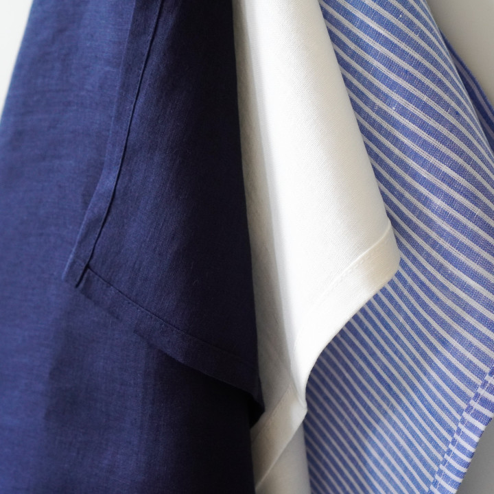 Leinen-Tuch (blaue Streifen)
