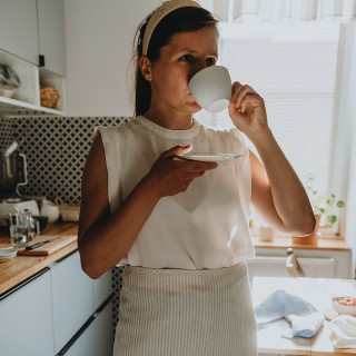 Wisch-Schürze 2-in-1 (naturfarbene Streifen)