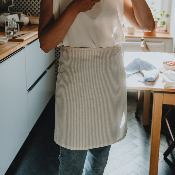 Wisch-Schürze 2-in-1 (naturfarbene Streifen)