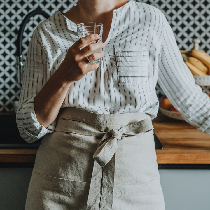 Schürze mit Bindeband (natur)