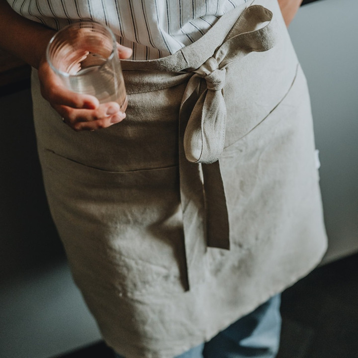 Schürze mit Bindeband (natur)