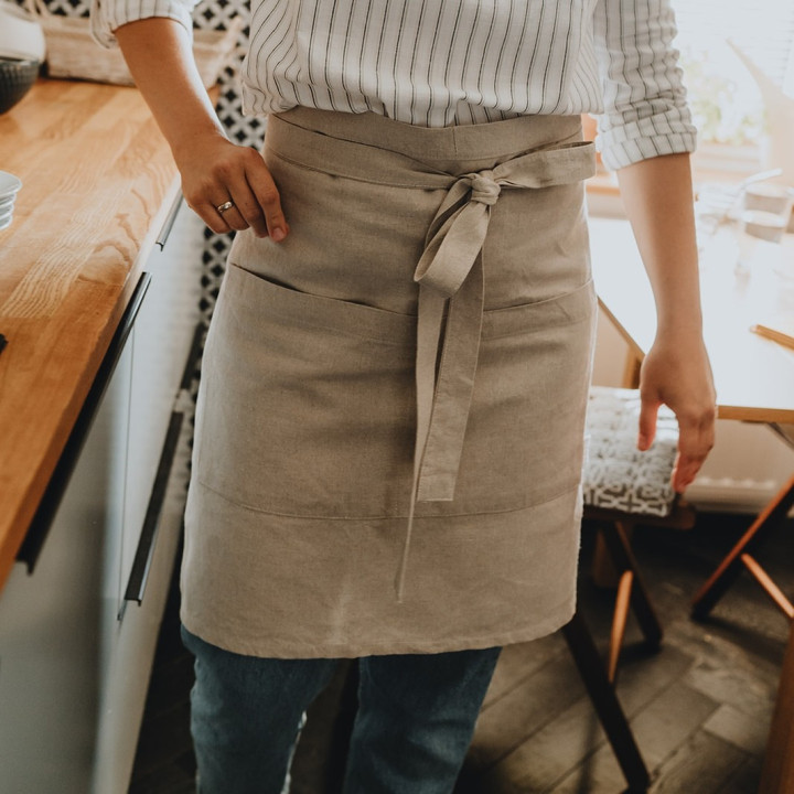 Schürze mit Bindeband (natur)